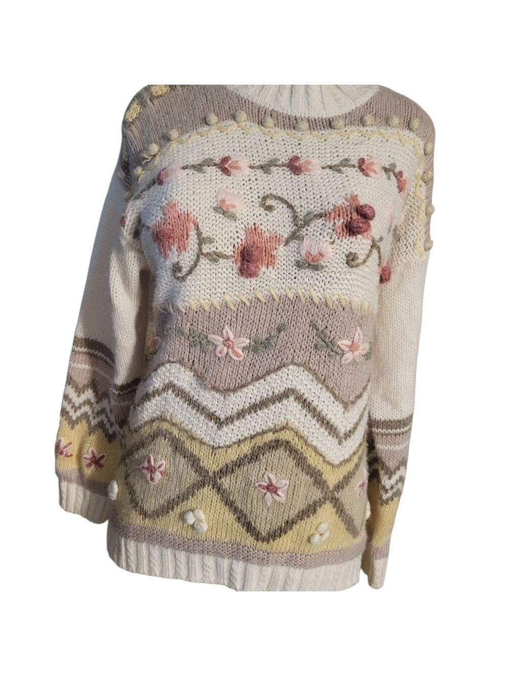 B.P Design Floral Knit Sweater Small Cottage Core Grandma - Picture 2 of 5